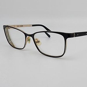 Bobby Brown The Mallory 003 Matte Black Gold Cat Eye Eyeglasses Frame 52-16-135
